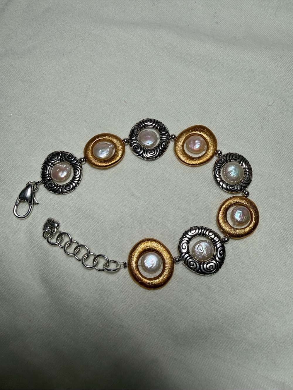 Brighton Satori Women’s Two-Tone Pearl Accent Bracelet - Gold & Silver - Picture 5 of 5
